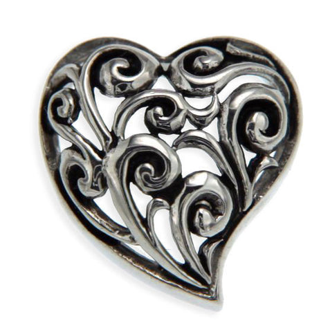 Solid Sterling Silver Cut Out Cluster HEART Pendant»P22