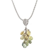 14K White Gold 0.20 CT Diamonds 8.45 CT Briolette Sapphires  Necklace 18" »BL113