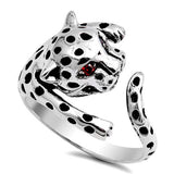 Women's 925 Sterling Silver 3D Red Eye Leopard Ring Size5,6,7,8,9,10,11,12 »R214
