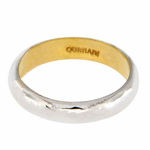 Auth GURHAN 18K White Gold & 24K Yellow Gold Galahad  Band Ring Size 6.5 »$1750