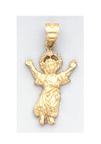 Fine 14k Yellow Gold Angel 33 MM Height Charm Pendant