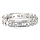 1.65 CT Baguette & Round Diamonds G SI1 in 14K White Gold All Round Wedding Band