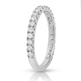 0.58 CT Natural Diamonds G SI1 in 14K White Gold 3/4 Wedding Band Ring