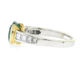 3.20 CT Zambian Emerald & 0.94 CT Diamonds in 18K Gold Engagement Ring