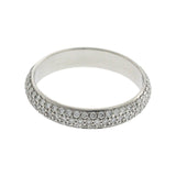 18K White Gold Pave 1.10 CT Diamond Wedding Band Eternity Ring  Size 8.5