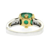 3.20 CT Zambian Emerald & 0.94 CT Diamonds in 18K Gold Engagement Ring