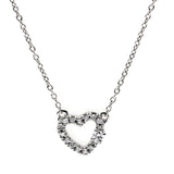 Auth DAMIANI 18K White Gold Diamond D Icon Heart Necklace Size 16"-18" $948