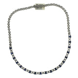 1.95 CT Diamonds 8.20 CT Blue Sapphire 18K White Gold  Necklace 16"