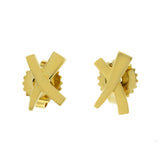Auth Tiffany & Co. 18K Yellow Gold 9 mm X  Earrings »U59