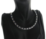 1.95 CT Diamonds 8.20 CT Blue Sapphire 18K White Gold  Necklace 16"