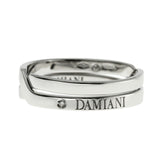 Auth DAMIANI Interlock 18K White Gold Diamond Band Ring Size 6.5 $1428 »U210