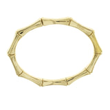 Auth GUCCI 18K Yellow Gold Bamboo Stretch Bangle Bracelet Size 7" » B01