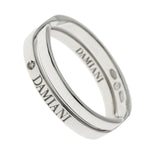 Auth DAMIANI Interlock 18K White Gold Diamond Band Ring Size 6.5 $1428 »U210