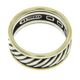David Yurman 925 Silver & 14K Yellow Gold Band Cable Ring Size 10 »U418