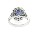 3 CT Ceylon Sapphires & 1.48 CT Diamonds in 18K White Gold Engagement Ring