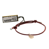 Auth DAMIANI 9K Rose Gold & Silver Ruby Heart Silk Bracelet Adjustable $299