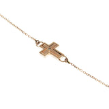 Auth DAMIANI 9K Rose Gold Diamond Cross Bracelet Size 6"-7" $768 »U221-2