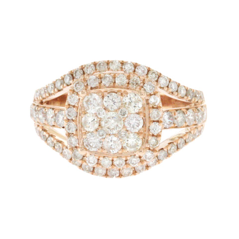 1.35 CT Natural Diamonds G SI1 in 14K Rose Gold Engagement Ring