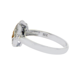 0.12 CT Round Diamonds & 1.02 Yellow Sapphire 18K White Gold Flower Ring