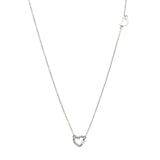 Auth DAMIANI 18K White Gold Diamond D Icon Heart Necklace Size 16"-18" $948
