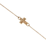 Auth DAMIANI 9K Rose Gold Diamond Cross Bracelet Size 6"-7" $768 »U221-2