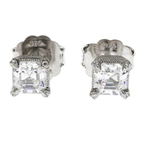 Judith Ripka 925 Sterling Silver Diamonique Stud Earrings » U116