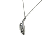 Auth Tiffany & Co Frank Gehry 18K White Gold Diamond Fish Necklace 18" »U223