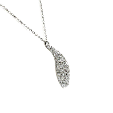 Authentic! Tiffany & Co 18K White Gold Frank Gehry Diamond Fish Neckla