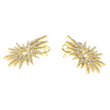 0.55 CT Natural G SI1 Diamonds in 14K Yellow Gold Fire works Earrings