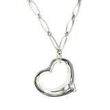 Tiffany & Co ELSA PERETTI Large Sterling Silver Open Heart Necklace Size 16"»U21