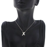 Tiffany & Co. Silver Paloma Picasso Diamond "X" Kiss Necklace Size 16"»U28