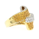 14K Yellow Gold 1.40 Ct Diamonds & 2.35 Ct Yellow Sapphire Wrap Ring Size  7