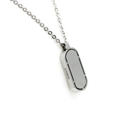 Auth DAMIANI Stainless Steel & 18K Gold Diamond Dog Tag Pendant Necklace Size 20