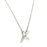 Tiffany & Co. Silver Paloma Picasso Diamond "X" Kiss Necklace Size 16"»U28