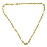 Pepi 18K White & Yellow Gold 33 Grams Diamond Link Chain Necklace Size 17"