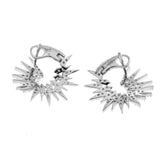 0.55 CT Natural G SI1 Diamonds in 14K White Gold Fire works Earrings
