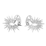 0.55 CT Natural G SI1 Diamonds in 14K White Gold Fire works Earrings