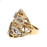 Fancy 0.75 CT Diamonds in 18K Rose Gold Teardrop  Band Ring