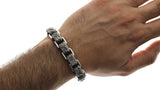 David Yurman 925 Sterling Silver Men's Waves Link Chain Bracelet Size 8"