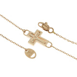 Auth DAMIANI 9K Rose Gold Diamond Cross Bracelet Size 6"-7" $768 »U221-2