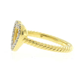 DAVID YURMAN 18K Yellow Gold Diamond Cable Classics Heart Ring 6