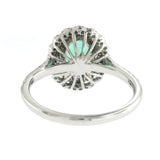 1.28 CT African Emerald & 0.79 CT Diamonds in 18K White Gold Engagement Ring