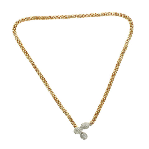 Auth FOPE Italian 18K Rose Gold Diamond Necklace Size 15"