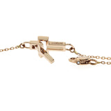 Auth DAMIANI 9K Rose Gold Diamond Cross Bracelet Size 6"-7" $768 »U221-2