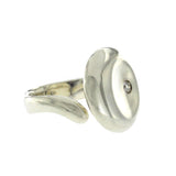 Auth Tiffany & Co. 925 Sterling Elsa Peretti Diamond Round Ring Size 6 »U318