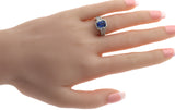 2.78 CT Ceylon Sapphires & 1.34 CT Diamonds in 18K White Gold Engagement Ring