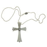 Auth Chrome Hearts 925 Sterling Silver Large Cross Necklace Size 22" »U112