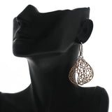 0.42 CT G SI1 Diamonds in 18K Rose & White Gold Teardrop Drop Earrings