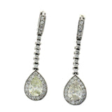 5.10 CT Diamonds in 18K White Gold Drop Earrings