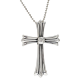 Auth Chrome Hearts 925 Sterling Silver Large Cross Necklace Size 22" »U112